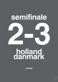plakat: resultat for fodbold em semifinale A i 1992 - graphic charcoal-Fodbold-A1two3