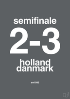 plakat: resultat for fodbold em semifinale A i 1992 - graphic charcoal-Fodbold-A1two3