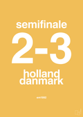 plakat: resultat for fodbold em semifinale A i 1992 - honeycomb-Fodbold-A1two3
