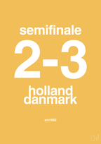 plakat: resultat for fodbold em semifinale A i 1992 - honeycomb-Fodbold-A1two3