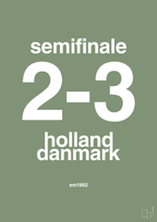 plakat: resultat for fodbold em semifinale A i 1992 - jade-Fodbold-A1two3