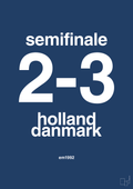 plakat: resultat for fodbold em semifinale A i 1992 - lapis blue-Fodbold-A1two3