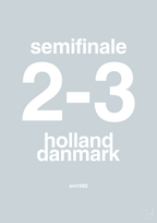 plakat: resultat for fodbold em semifinale A i 1992 - light drizzle-Fodbold-A1two3