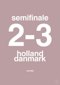 plakat: resultat for fodbold em semifinale A i 1992 - light rose-Fodbold-A1two3