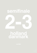 plakat: resultat for fodbold em semifinale A i 1992 - painters white-Fodbold-A1two3