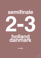 plakat: resultat for fodbold em semifinale A i 1992 - plum-Fodbold-A1two3