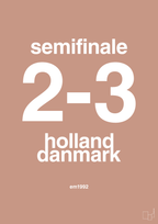 plakat: resultat for fodbold em semifinale A i 1992 - powder-Fodbold-A1two3