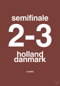plakat: resultat for fodbold em semifinale A i 1992 - red pepper-Fodbold-A1two3