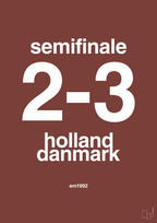 plakat: resultat for fodbold em semifinale A i 1992 - red pepper-Fodbold-A1two3