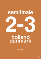 plakat: resultat for fodbold em semifinale A i 1992 - rumba orange-Fodbold-A1two3