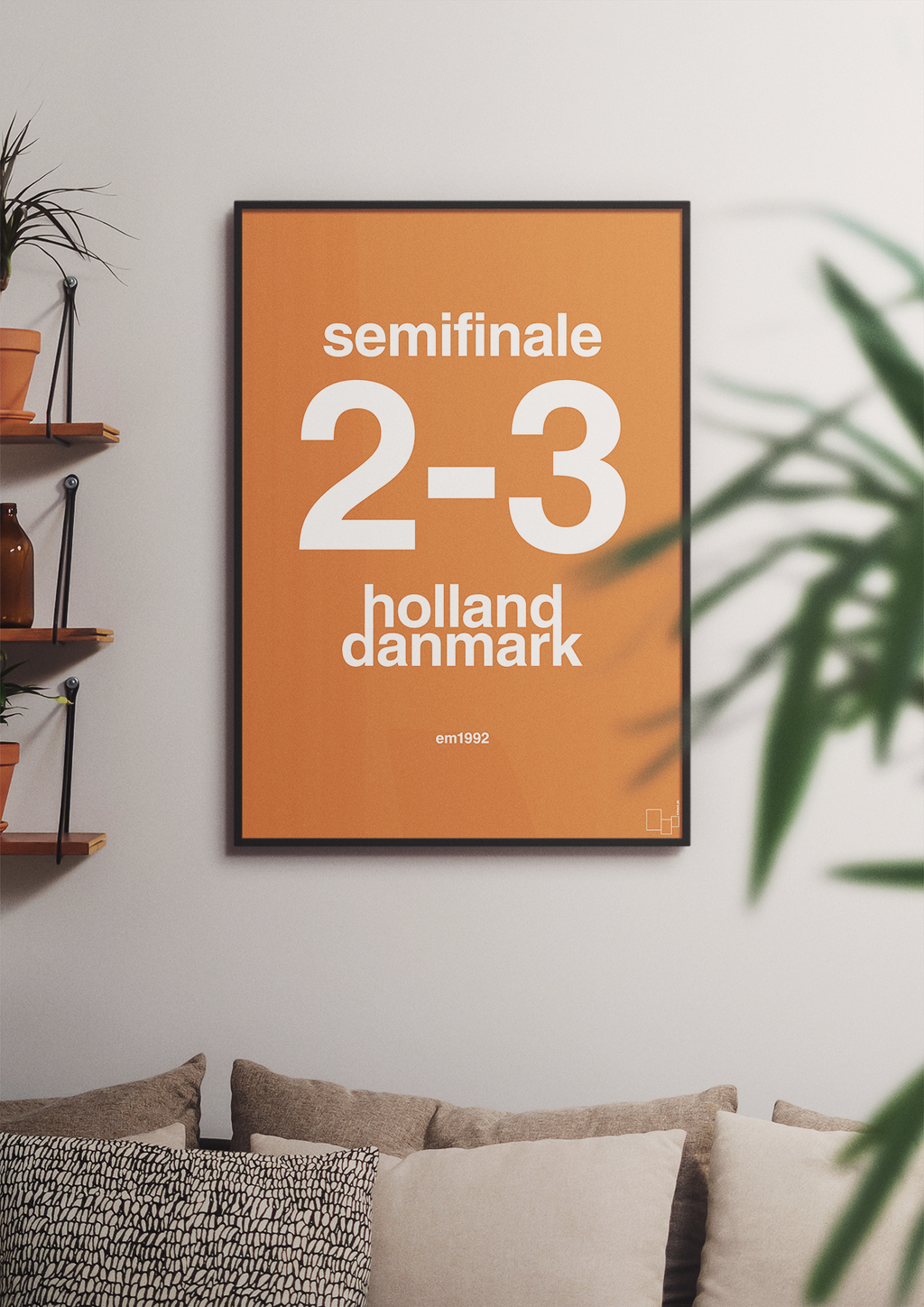 plakat: resultat for fodbold em semifinale A i 1992 - bubble shell-Fodbold-A1two3