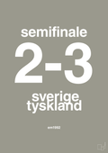 plakat: resultat for fodbold em semifinale B i 1992 - battleship gray-Fodbold-A1two3