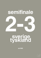 plakat: resultat for fodbold em semifinale B i 1992 - battleship gray-Fodbold-A1two3