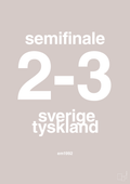 plakat: resultat for fodbold em semifinale B i 1992 - broken beige-Fodbold-A1two3