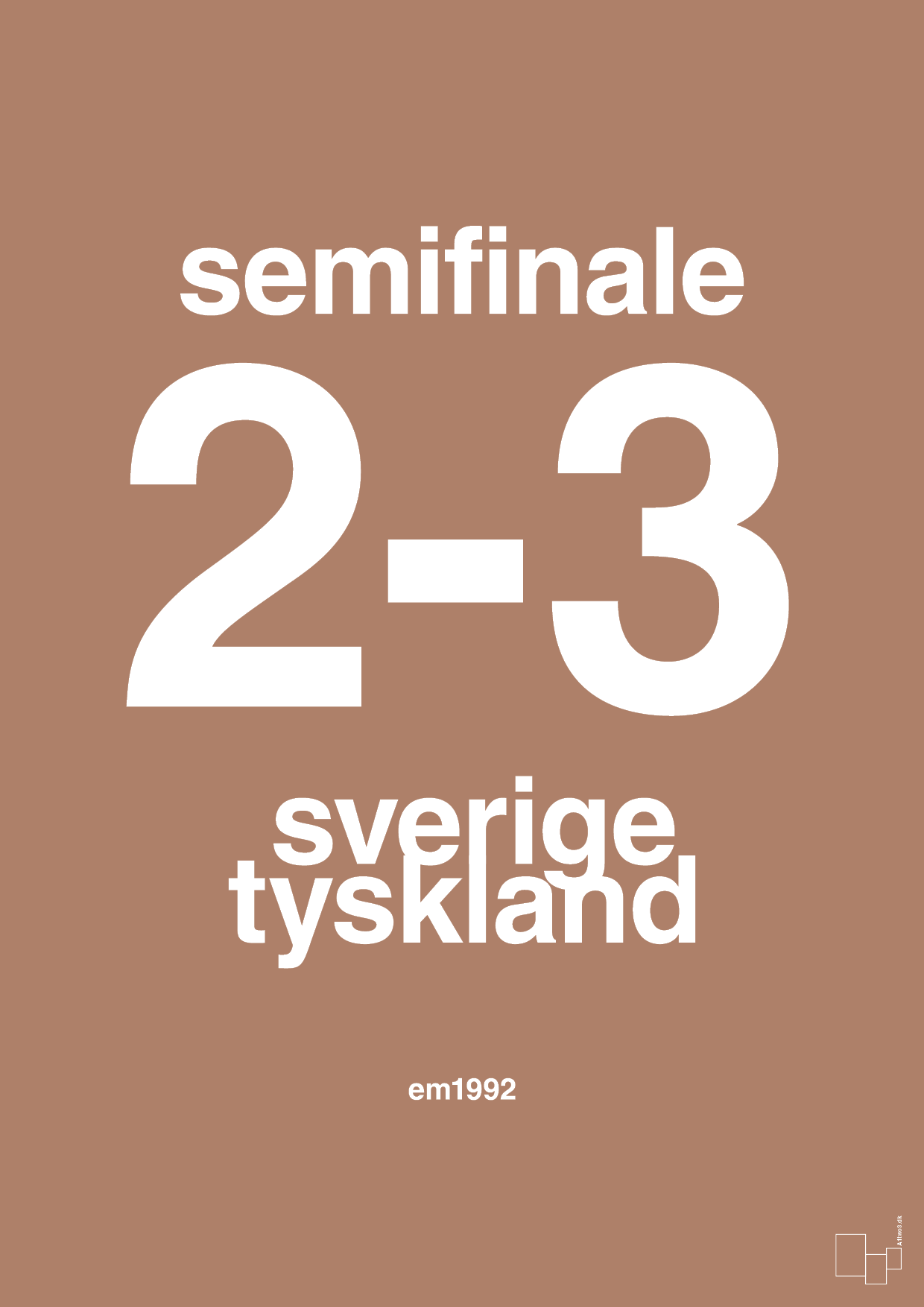 plakat: resultat for fodbold em semifinale B i 1992 - cider spice-Fodbold-A1two3