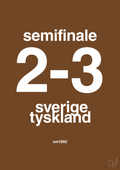 plakat: resultat for fodbold em semifinale B i 1992 - dark brown-Fodbold-A1two3