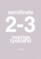 plakat: resultat for fodbold em semifinale B i 1992 - dusty lilac-Fodbold-A1two3