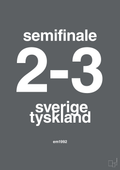 plakat: resultat for fodbold em semifinale B i 1992 - graphic charcoal-Fodbold-A1two3