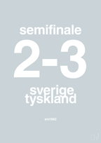 plakat: resultat for fodbold em semifinale B i 1992 - light drizzle-Fodbold-A1two3