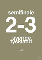 plakat: resultat for fodbold em semifinale B i 1992 - misty forrest-Fodbold-A1two3