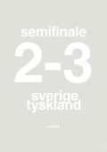 plakat: resultat for fodbold em semifinale B i 1992 - painters white-Fodbold-A1two3