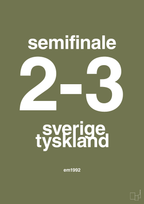 plakat: resultat for fodbold em semifinale B i 1992 - secret meadow-Fodbold-A1two3