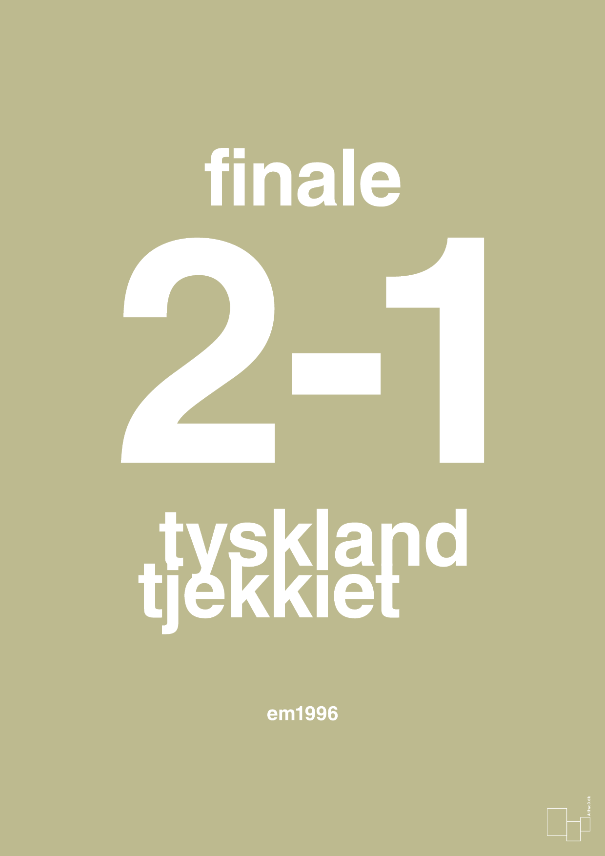 plakat: resultat for fodbold em finalen i 1996 - back to nature-Fodbold-A1two3