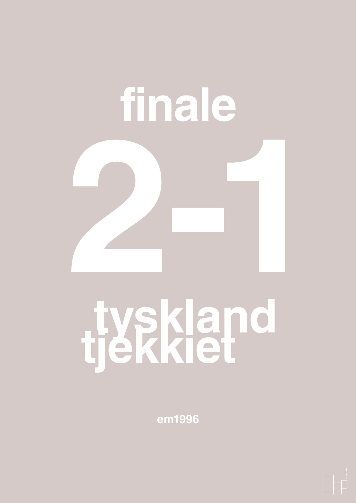 plakat: resultat for fodbold em finalen i 1996 - broken beige-Fodbold-A1two3
