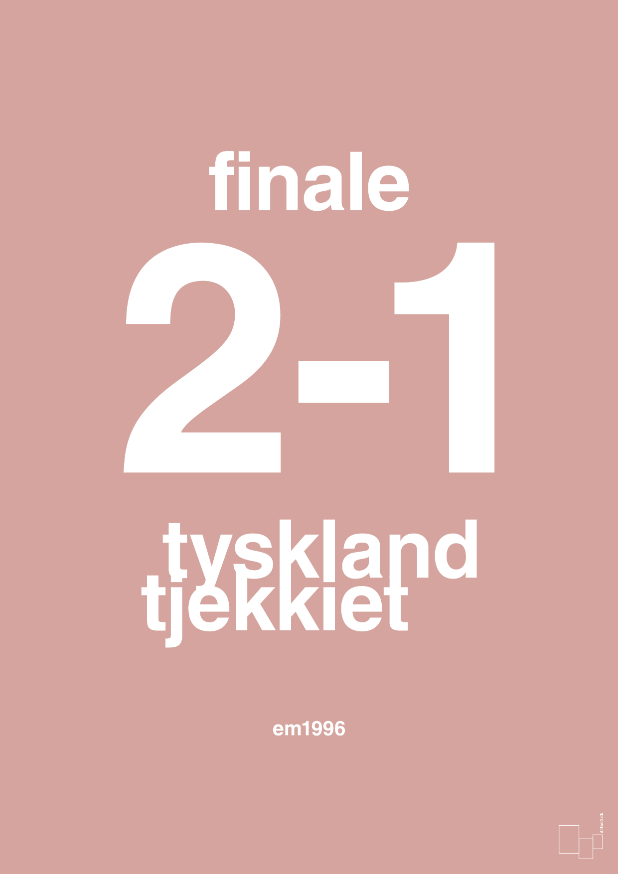 plakat: resultat for fodbold em finalen i 1996 - bubble shell-Fodbold-A1two3