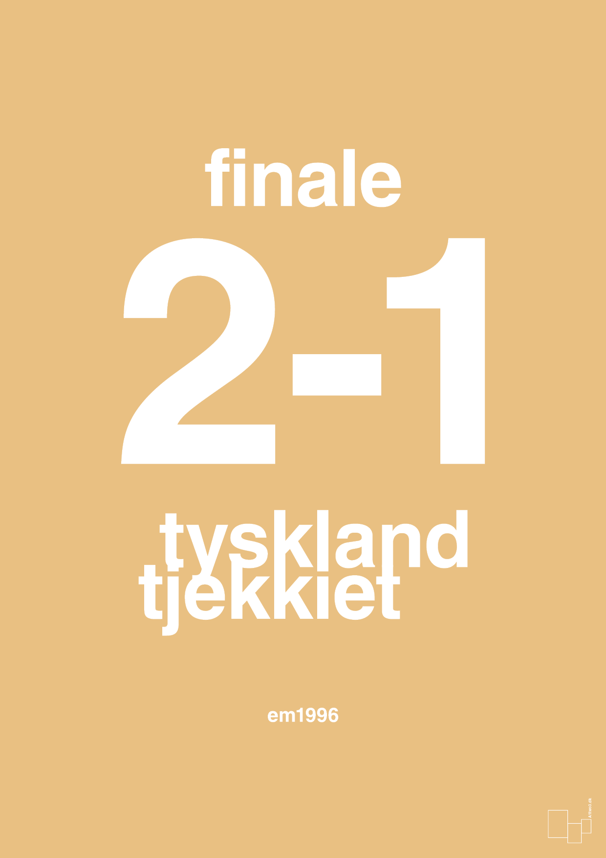 plakat: resultat for fodbold em finalen i 1996 - charismatic-Fodbold-A1two3