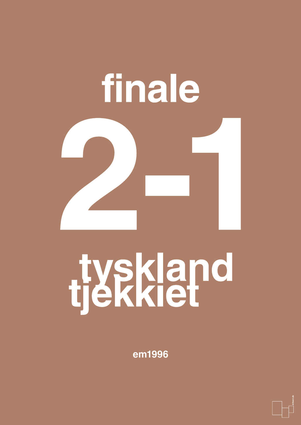 plakat: resultat for fodbold em finalen i 1996 - cider spice-Fodbold-A1two3