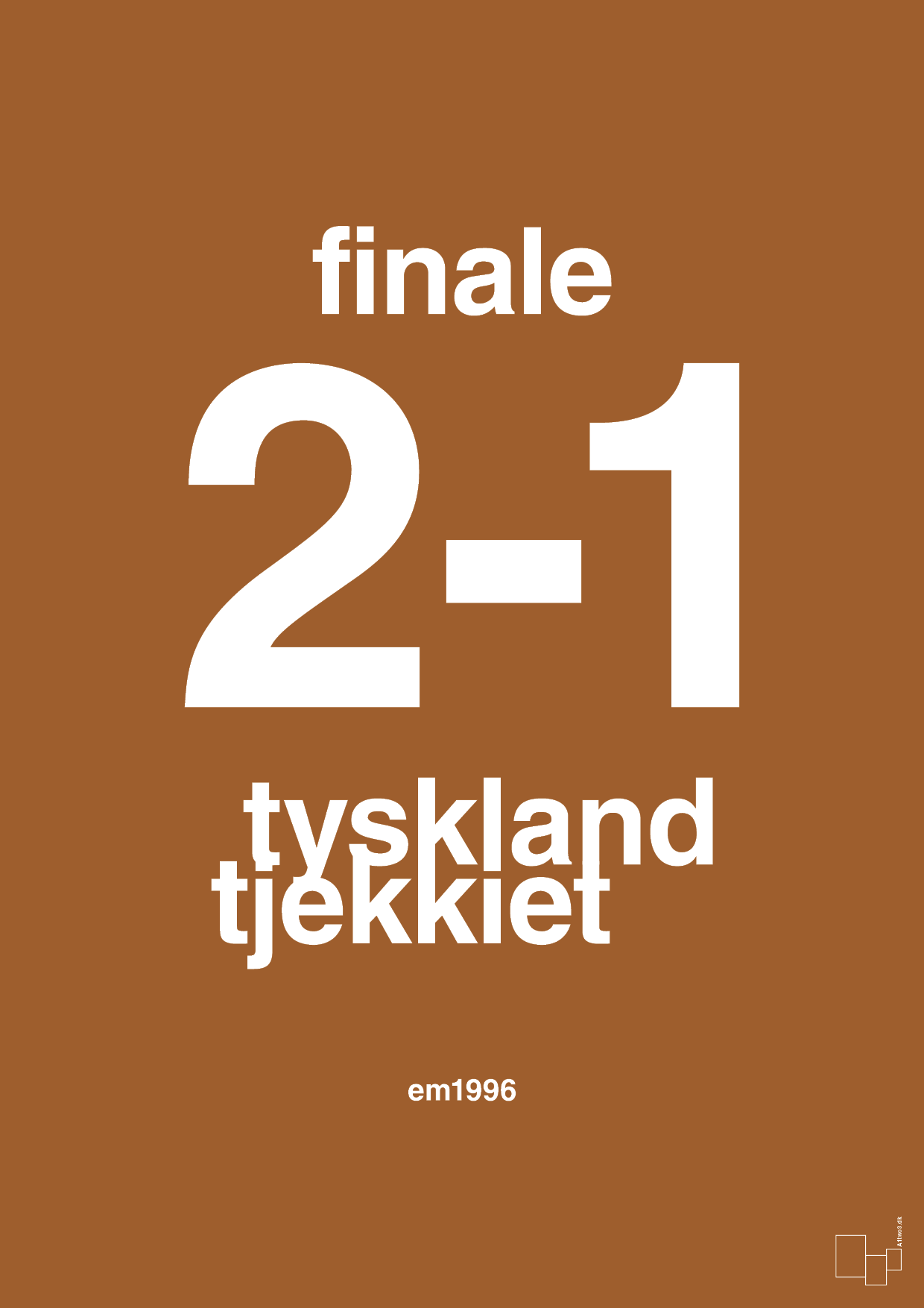 plakat: resultat for fodbold em finalen i 1996 - cognac-Fodbold-A1two3