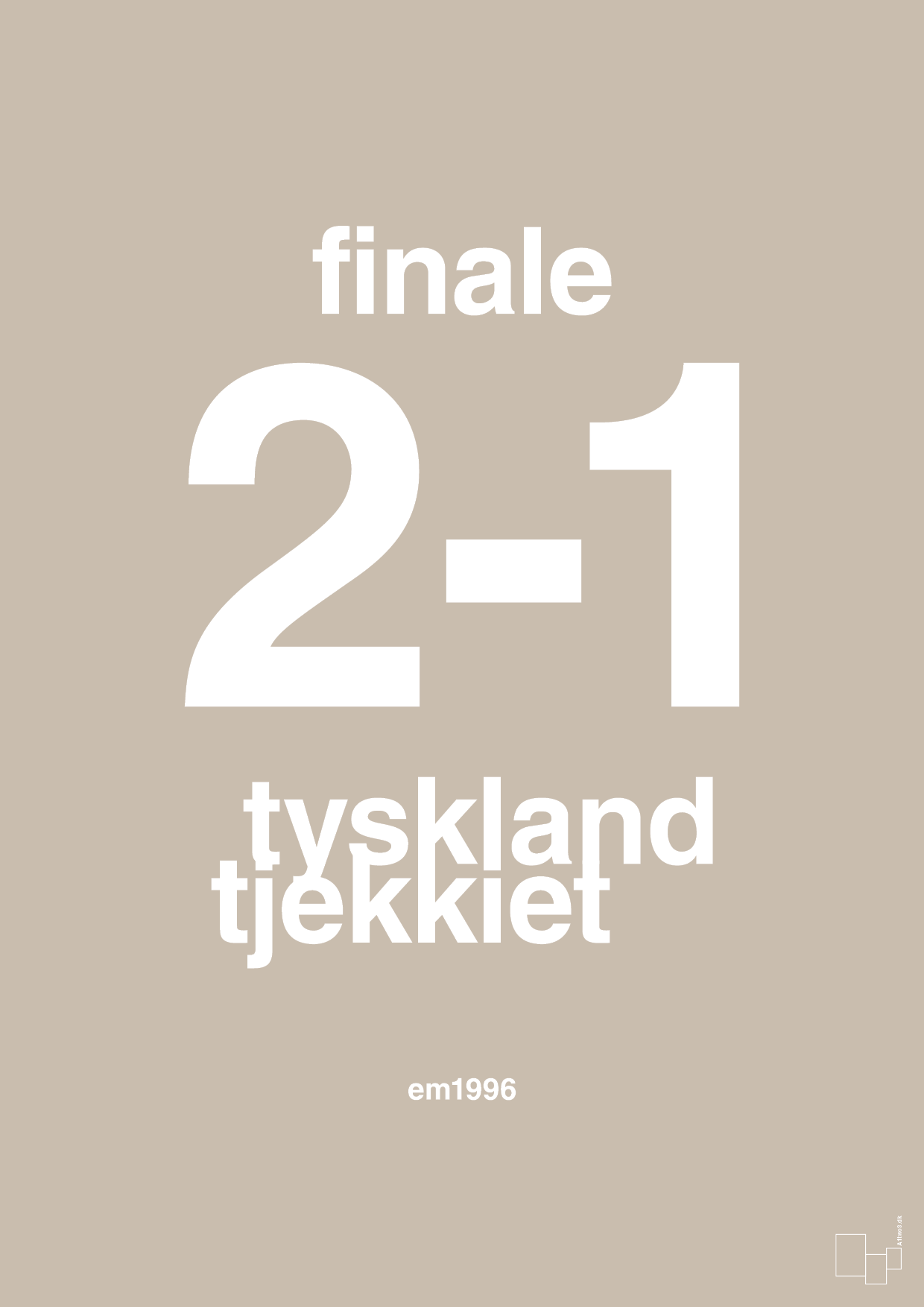plakat: resultat for fodbold em finalen i 1996 - creamy mushroom-Fodbold-A1two3