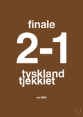 plakat: resultat for fodbold em finalen i 1996 - dark brown-Fodbold-A1two3