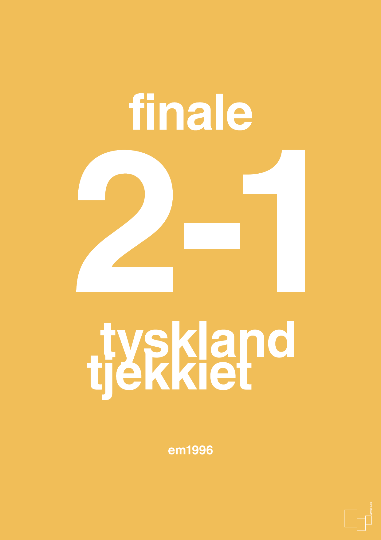 plakat: resultat for fodbold em finalen i 1996 - honeycomb-Fodbold-A1two3