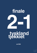 plakat: resultat for fodbold em finalen i 1996 - lapis blue-Fodbold-A1two3