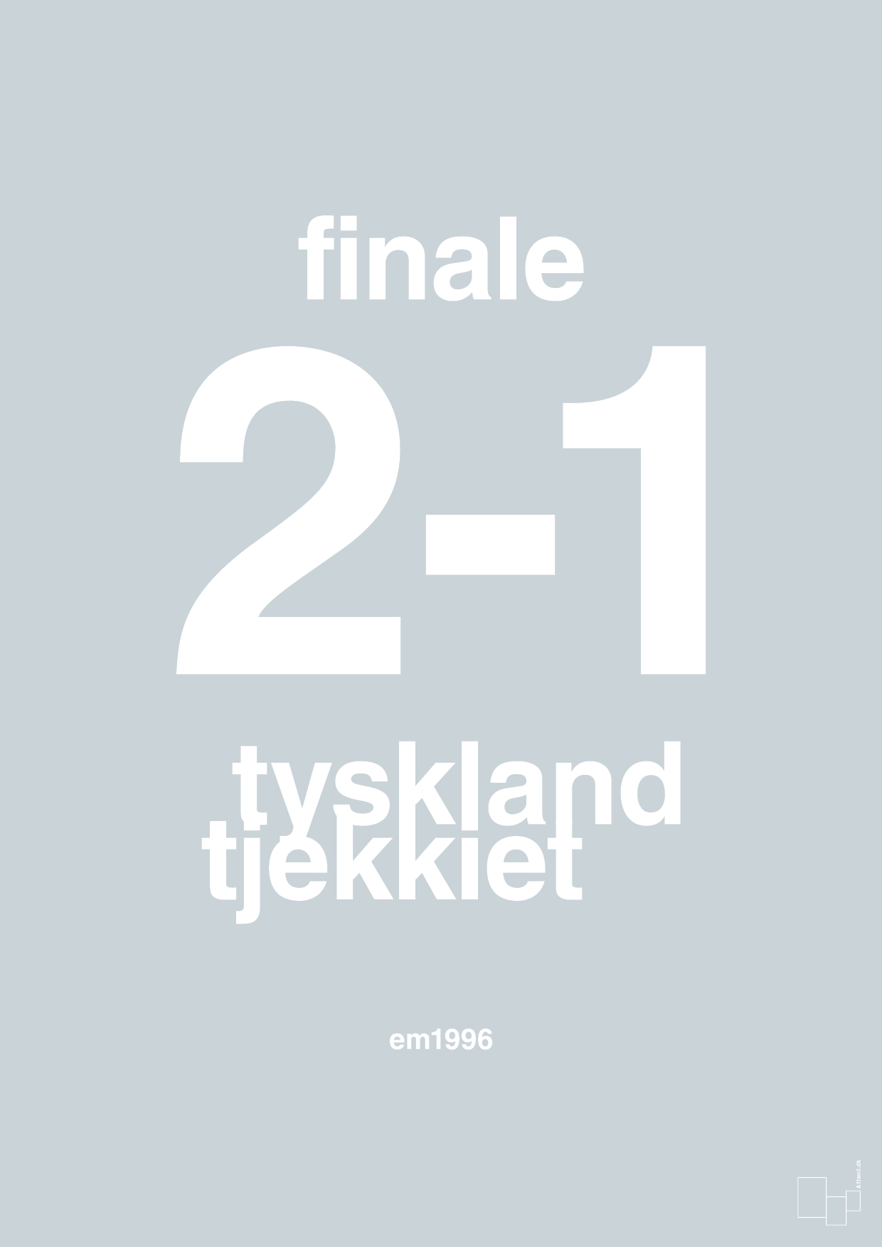 plakat: resultat for fodbold em finalen i 1996 - light drizzle-Fodbold-A1two3