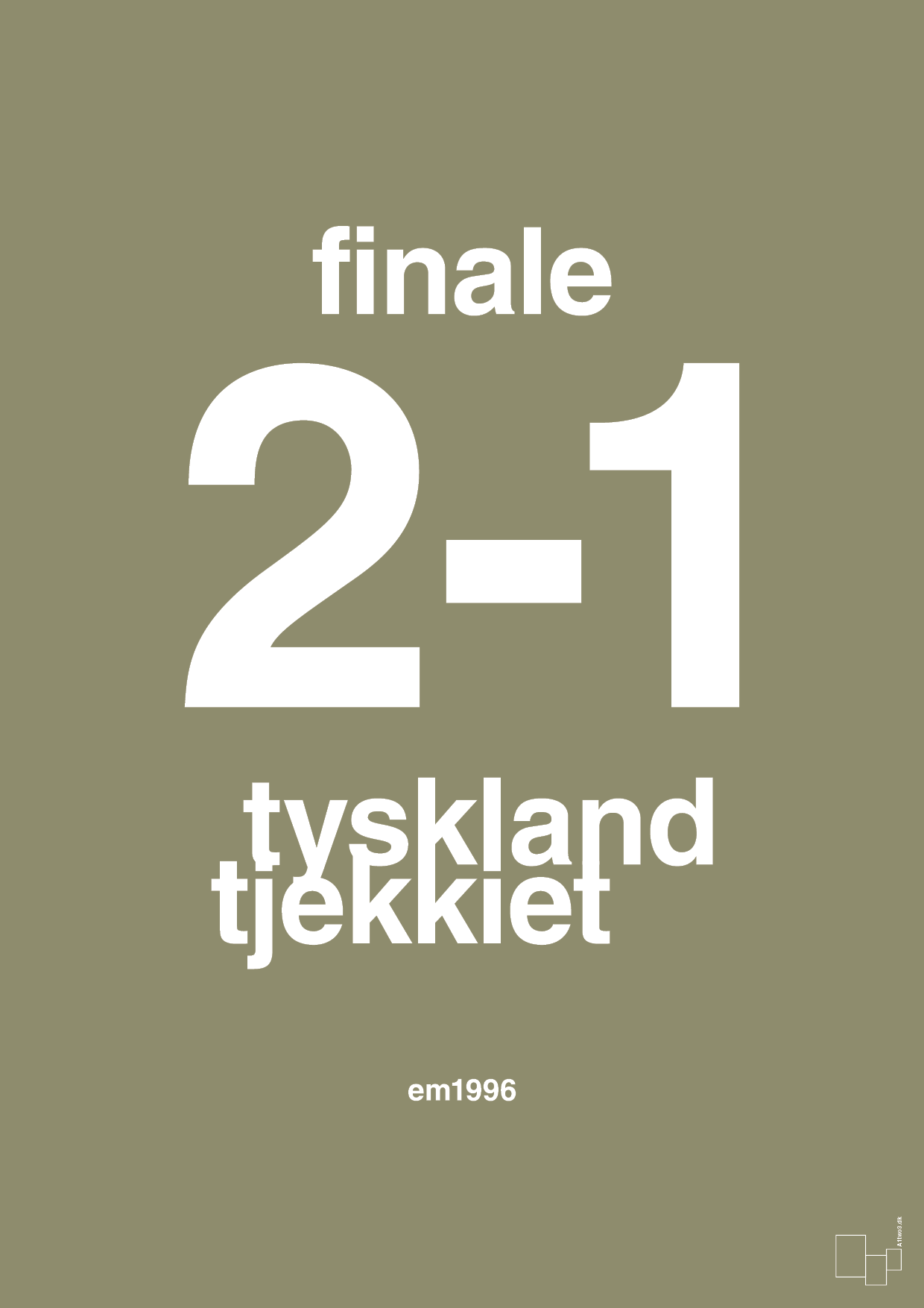 plakat: resultat for fodbold em finalen i 1996 - misty forrest-Fodbold-A1two3