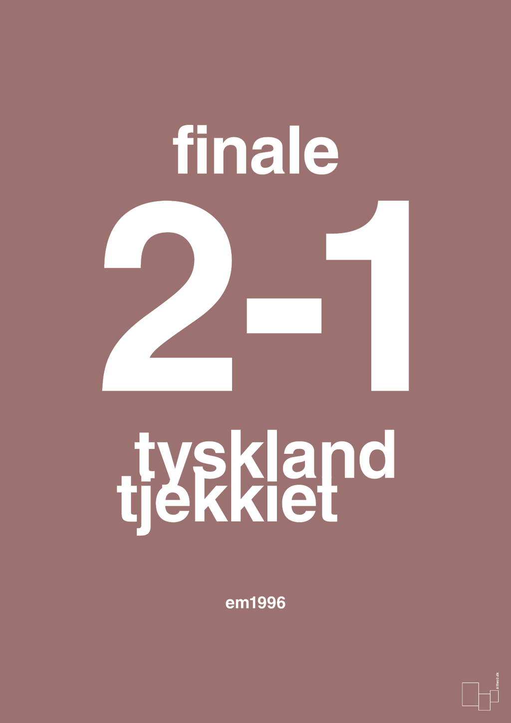 plakat: resultat for fodbold em finalen i 1996 - plum-Fodbold-A1two3
