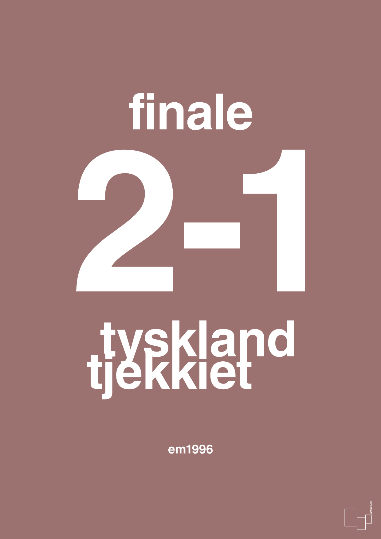 plakat: resultat for fodbold em finalen i 1996 - plum-Fodbold-A1two3