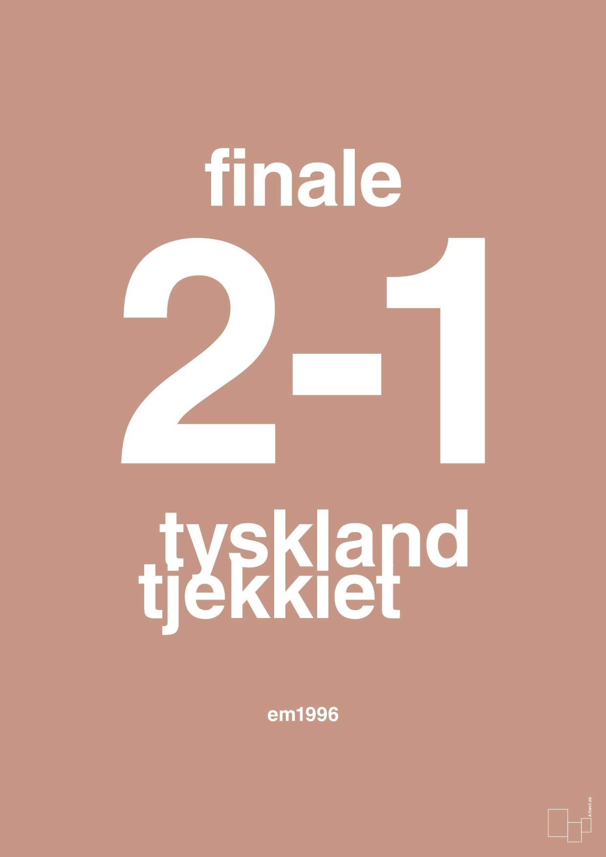 plakat: resultat for fodbold em finalen i 1996 - powder-Fodbold-A1two3