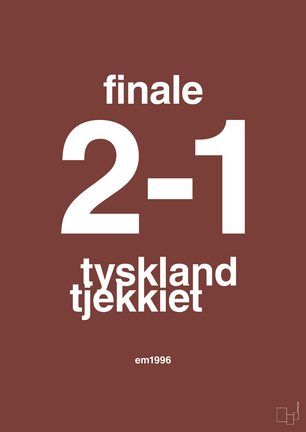 plakat: resultat for fodbold em finalen i 1996 - red pepper-Fodbold-A1two3