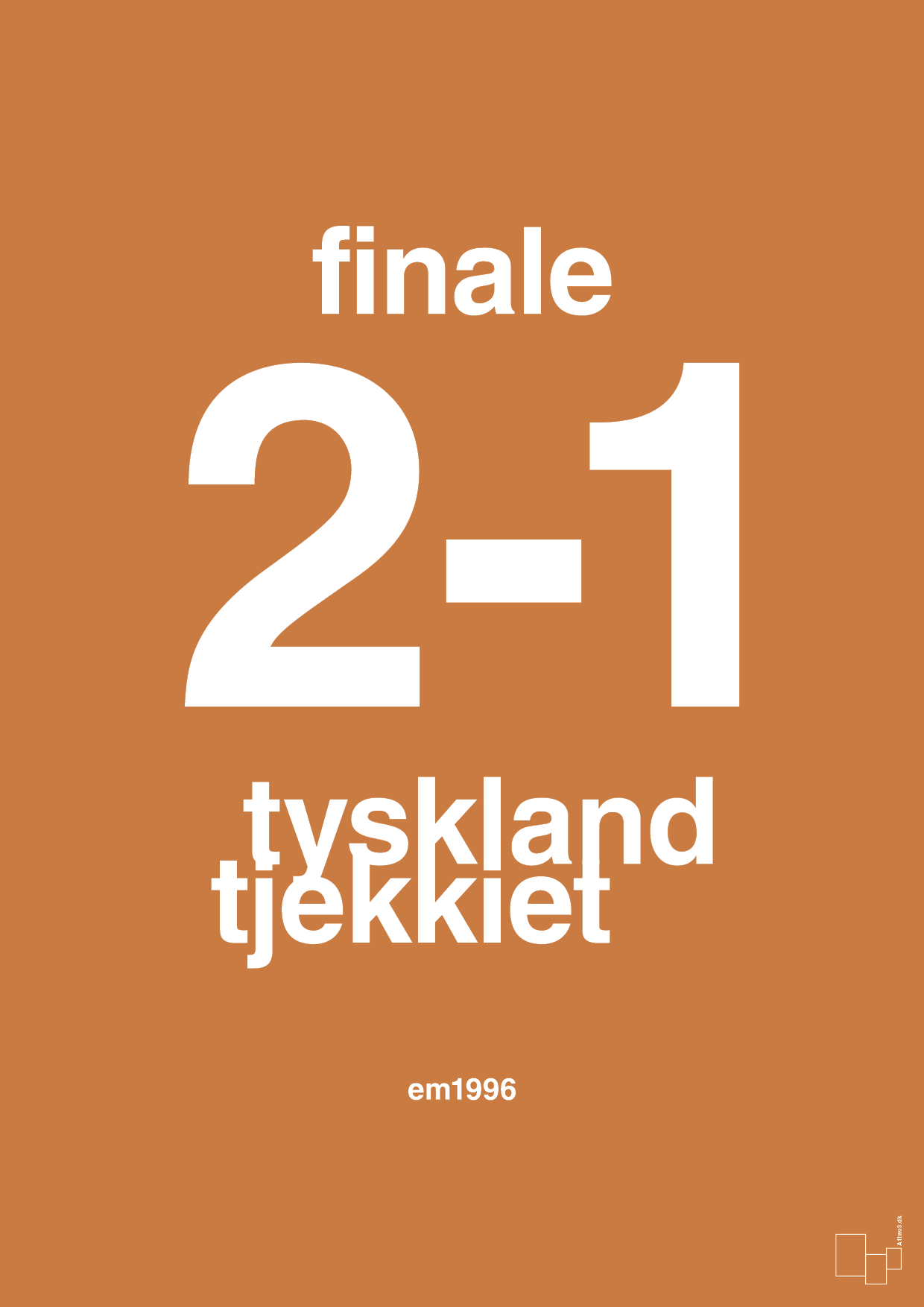 plakat: resultat for fodbold em finalen i 1996 - rumba orange-Fodbold-A1two3