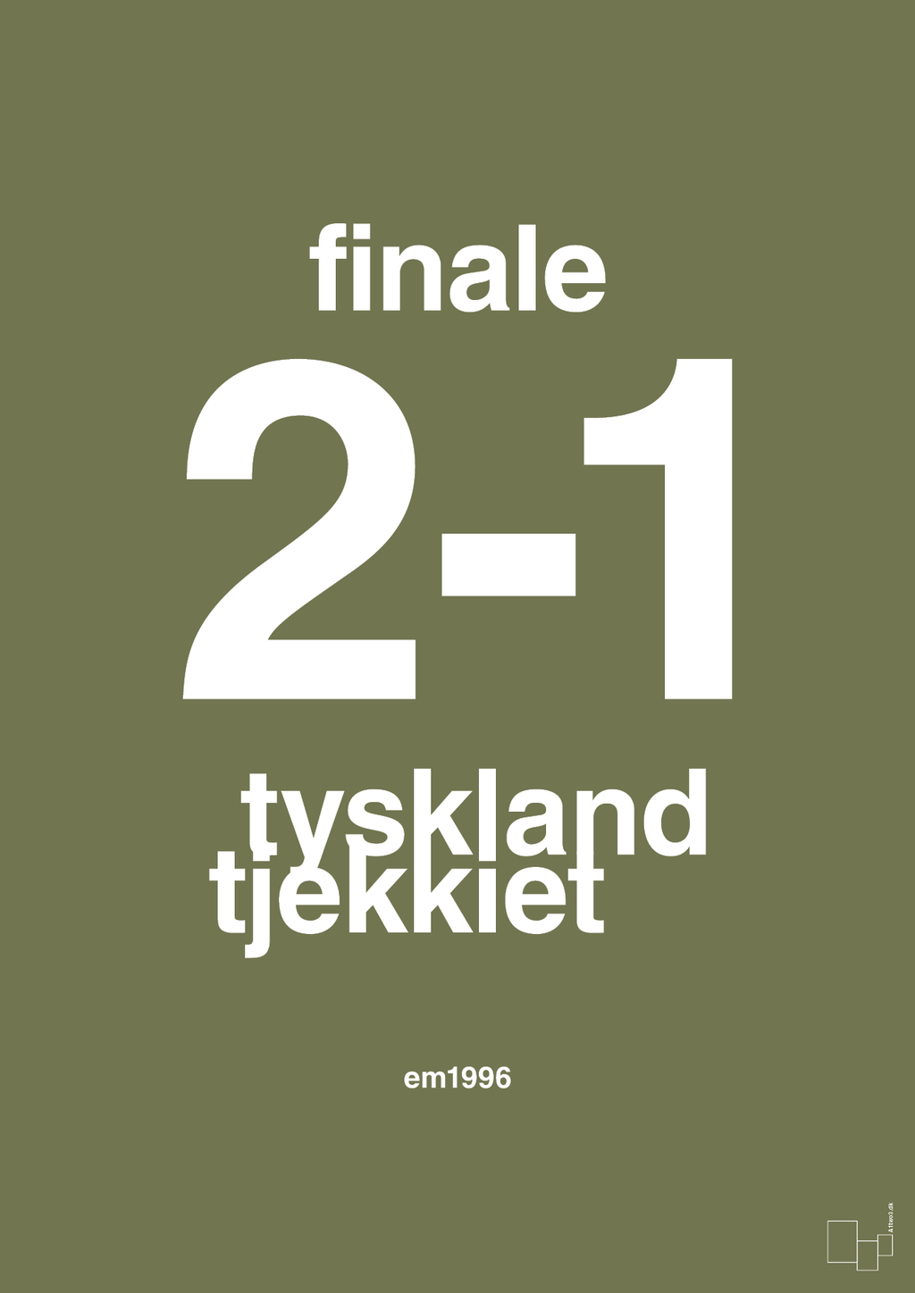 plakat: resultat for fodbold em finalen i 1996 - secret meadow-Fodbold-A1two3