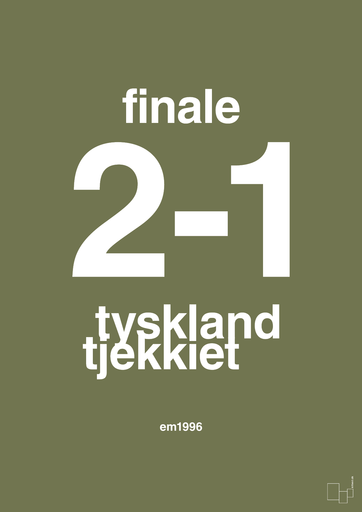 plakat: resultat for fodbold em finalen i 1996 - secret meadow-Fodbold-A1two3