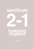 plakat: resultat for fodbold em semifinale A i 1996 - broken beige-Fodbold-A1two3