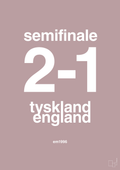 plakat: resultat for fodbold em semifinale A i 1996 - light rose-Fodbold-A1two3
