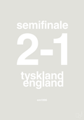 plakat: resultat for fodbold em semifinale A i 1996 - painters white-Fodbold-A1two3