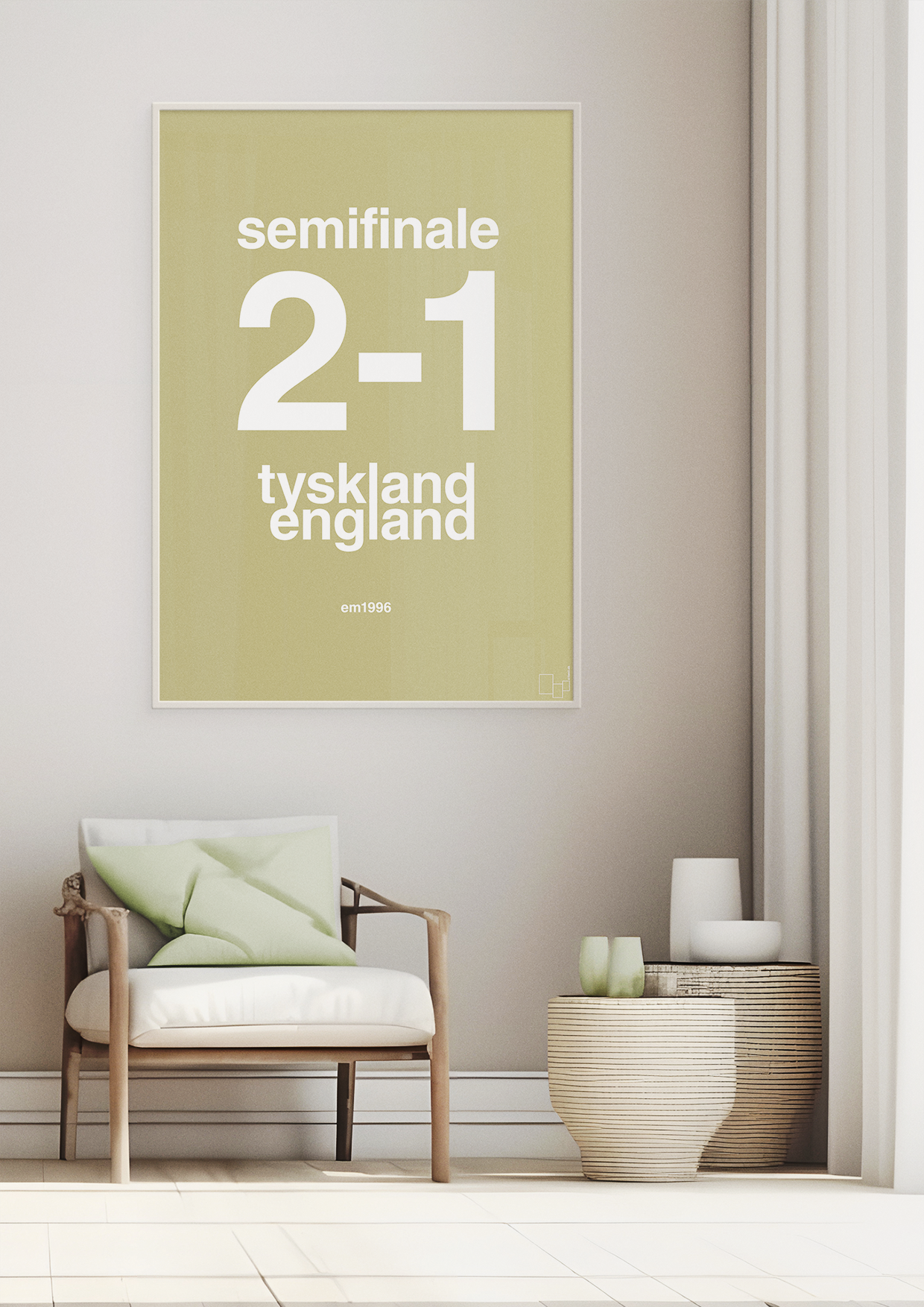 plakat: resultat for fodbold em semifinale A i 1996 - charismatic-Fodbold-A1two3