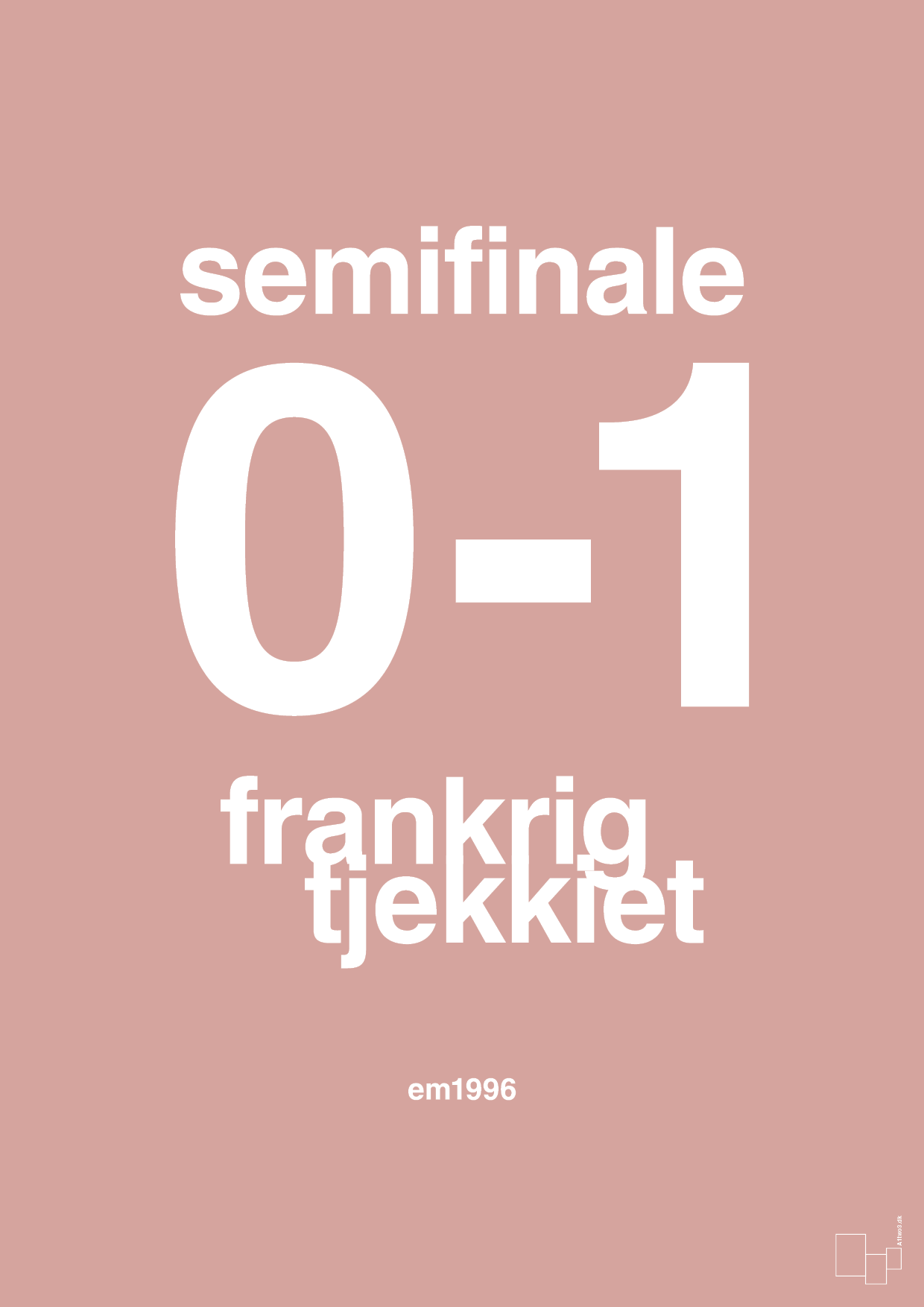 plakat: resultat for fodbold em semifinale B i 1996 - bubble shell-Fodbold-A1two3